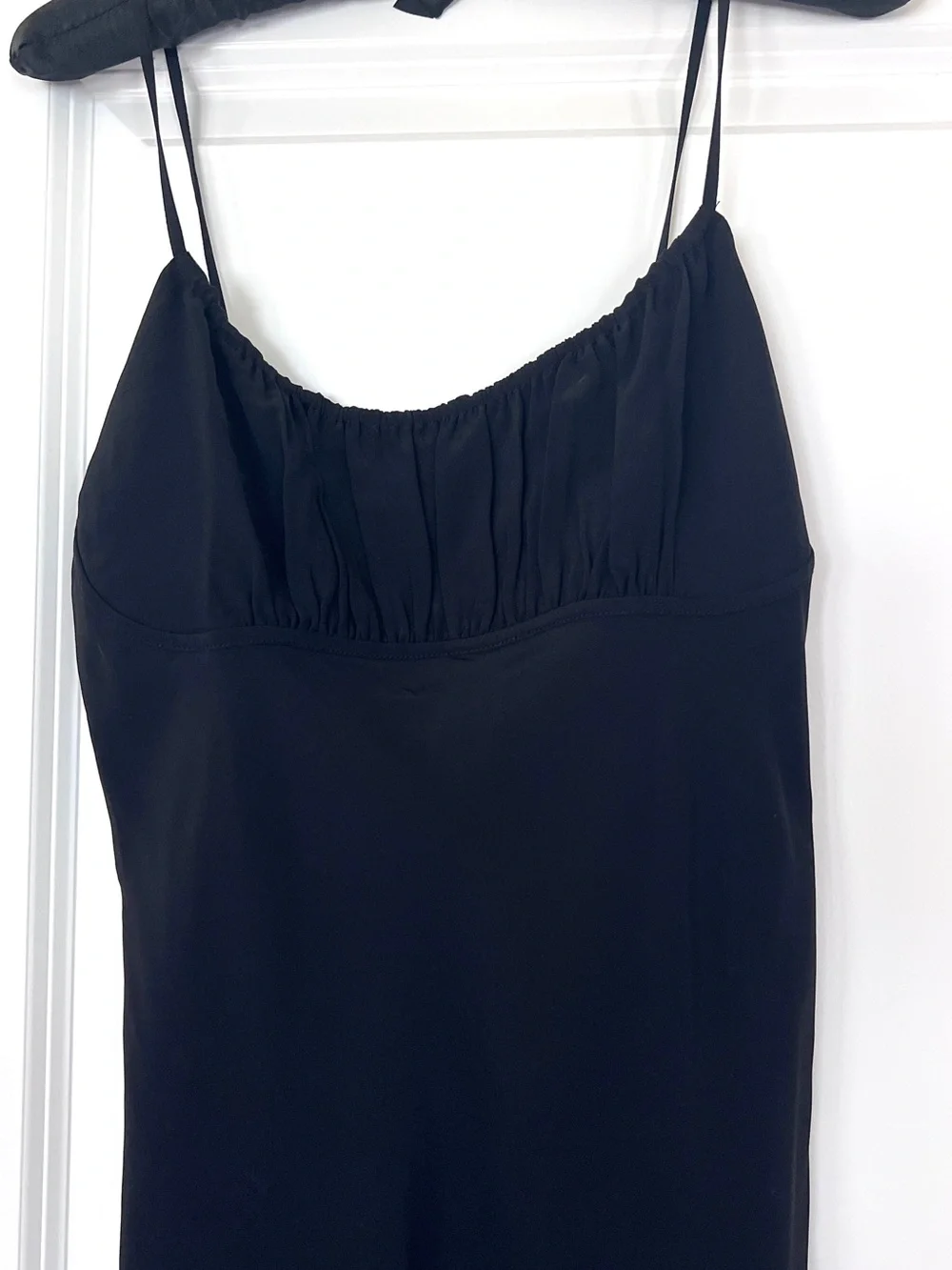 Realisation Par Black Satin Slip Dress with Thin Straps - Picture 4 of 5
